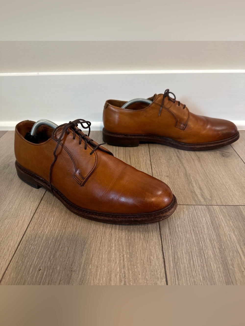 Allen Edmonds Mens Size 11.5 Leeds 2.0 Dress Shoes Brown Leather Chestnut Walnut